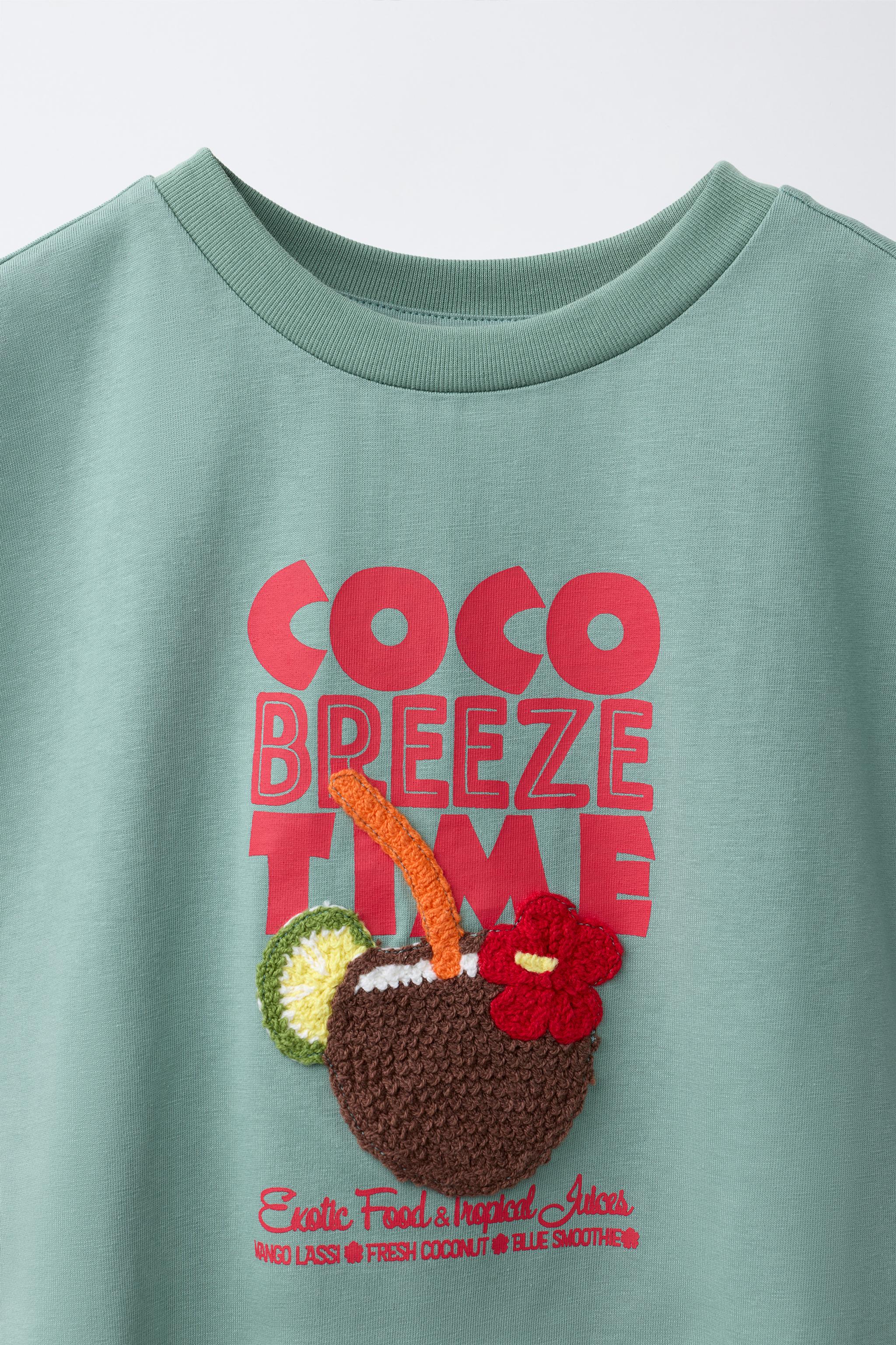 CROCHET KNIT DETAIL T-SHIRT